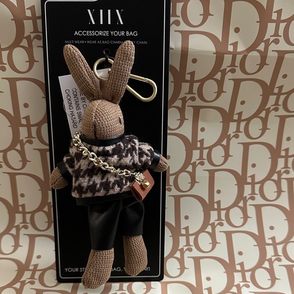 The Unbranded Brand Accessories - Brown and Black Bunny Bag Charm Keychain (NWTs)